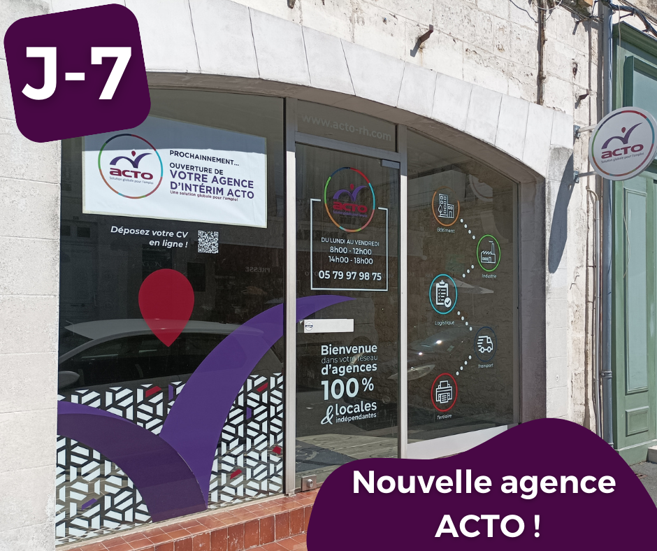 Nouvelle agence intérim ACTO Rochefort